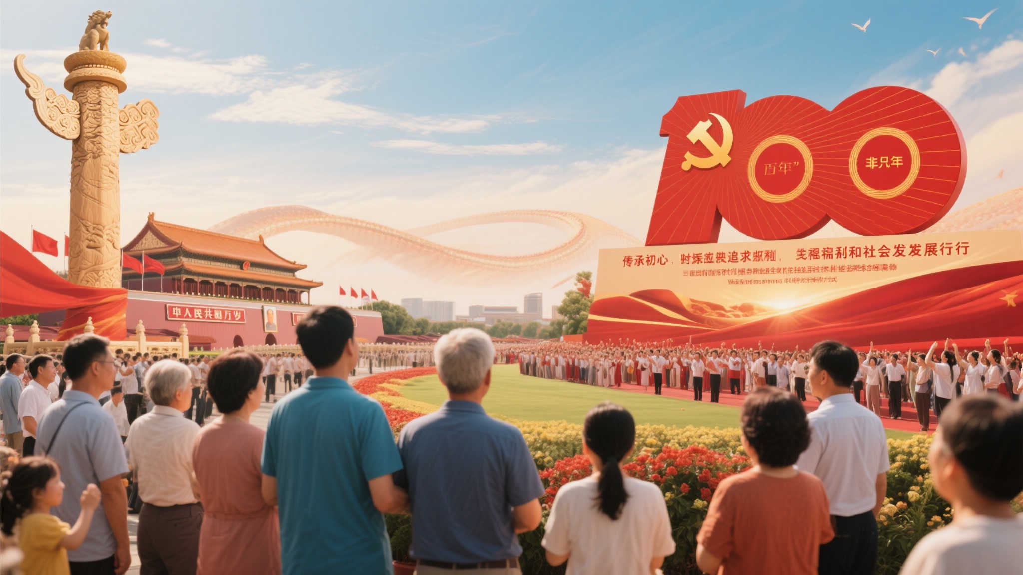 庆百年辉煌,共绘幸福篇章 庆百年辉煌,共绘幸福篇章