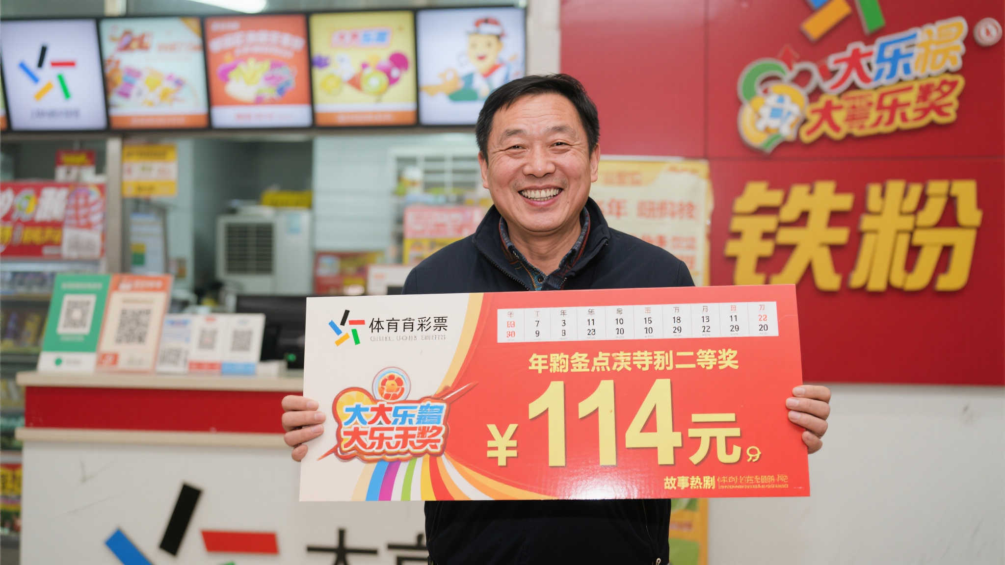 铁杆彩民喜中大乐透114万现身领奖 遗憾未追加错失更多奖金-图