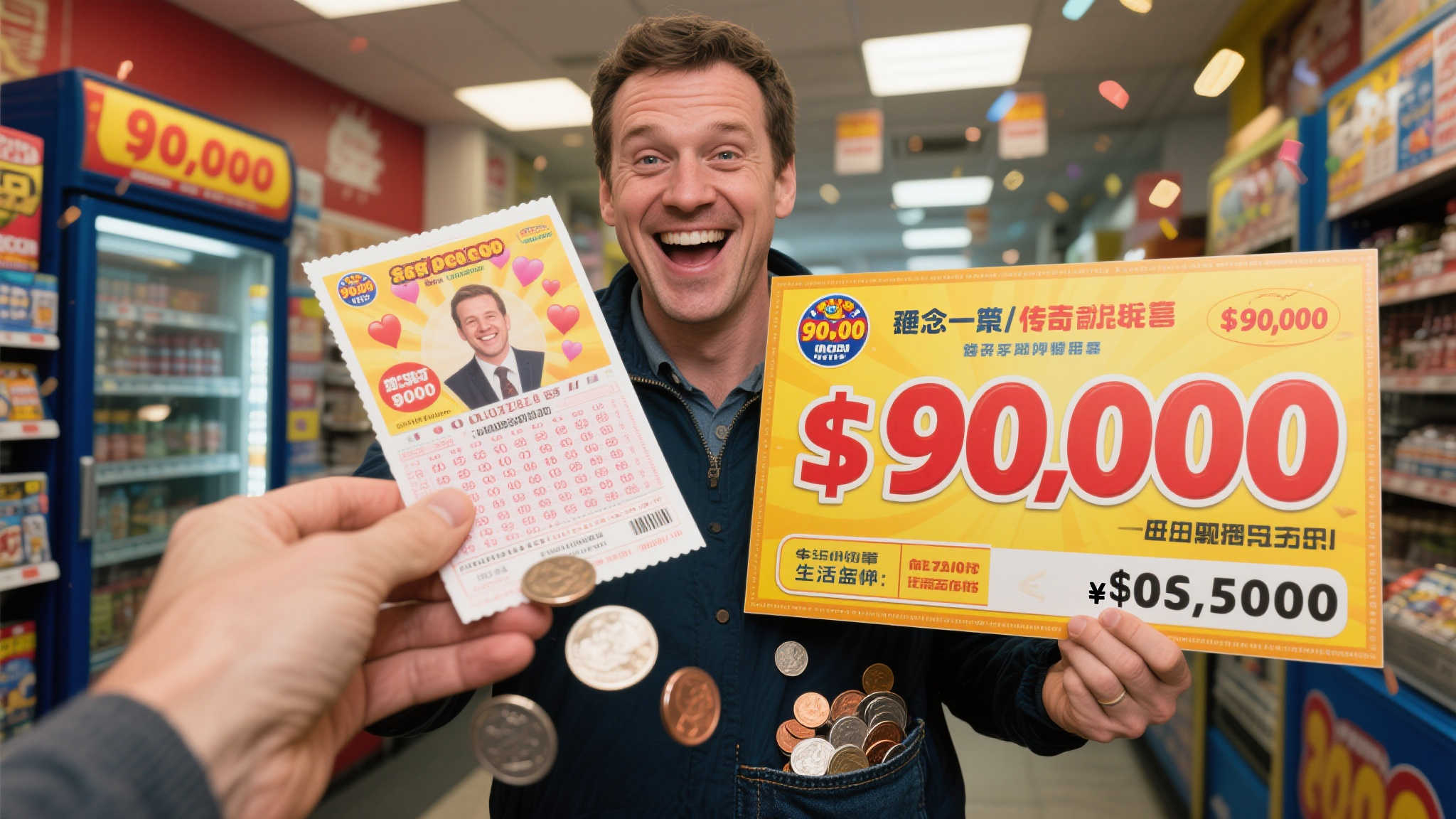 男子突发奇想购彩，竟中9千万大奖：零钱还未用尽